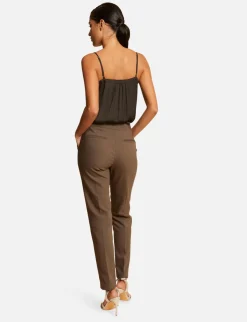Chemises Et Blouses>Morgan Blouse Bretelles Fines Avec Dentelle Vert Kaki Femme | Vert_Kaki