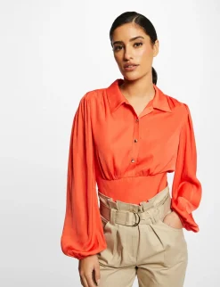 Chemises Et Blouses>Morgan Blouse Manches Longues Bouffantes Femme | Orange