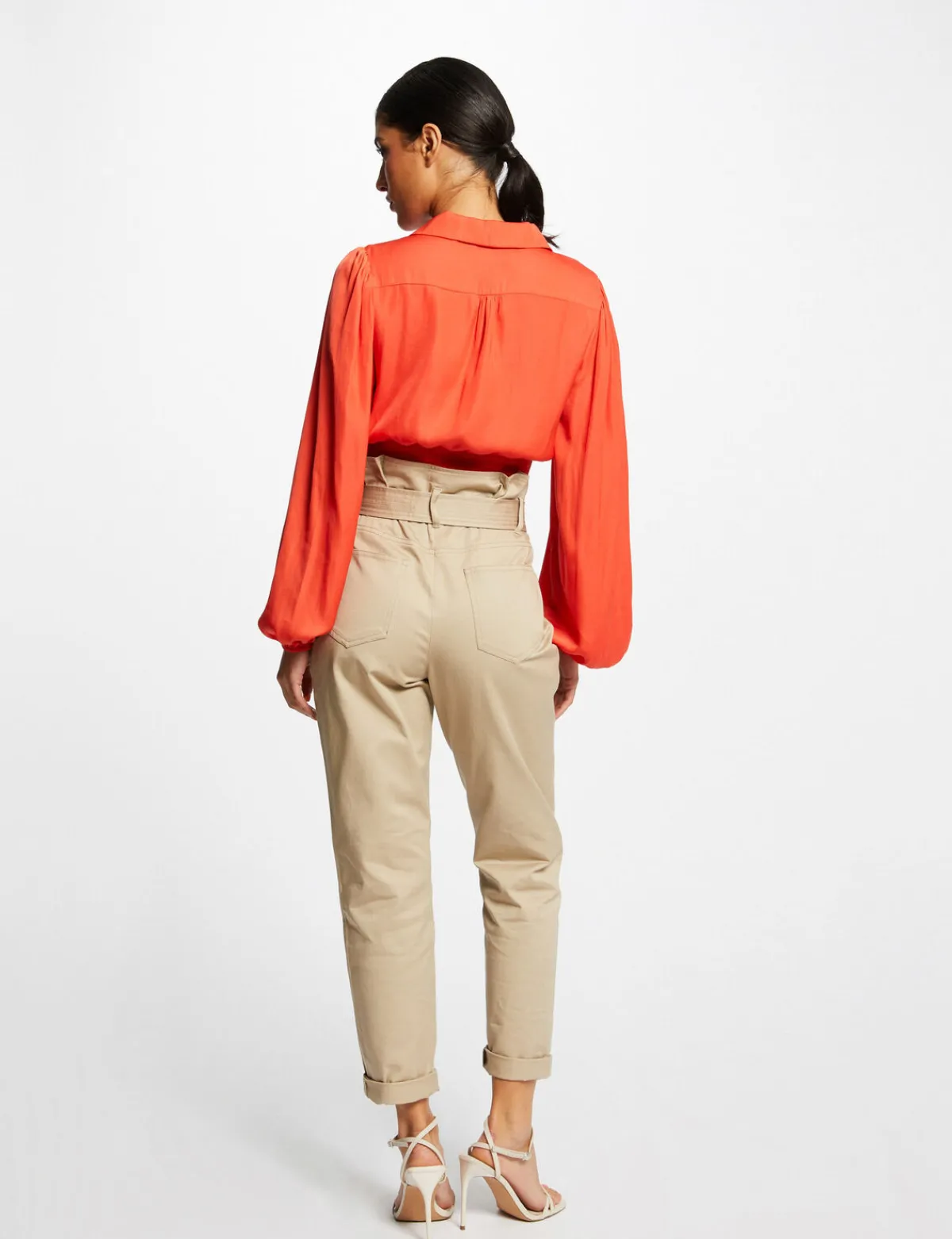 Chemises Et Blouses>Morgan Blouse Manches Longues Bouffantes Femme | Orange