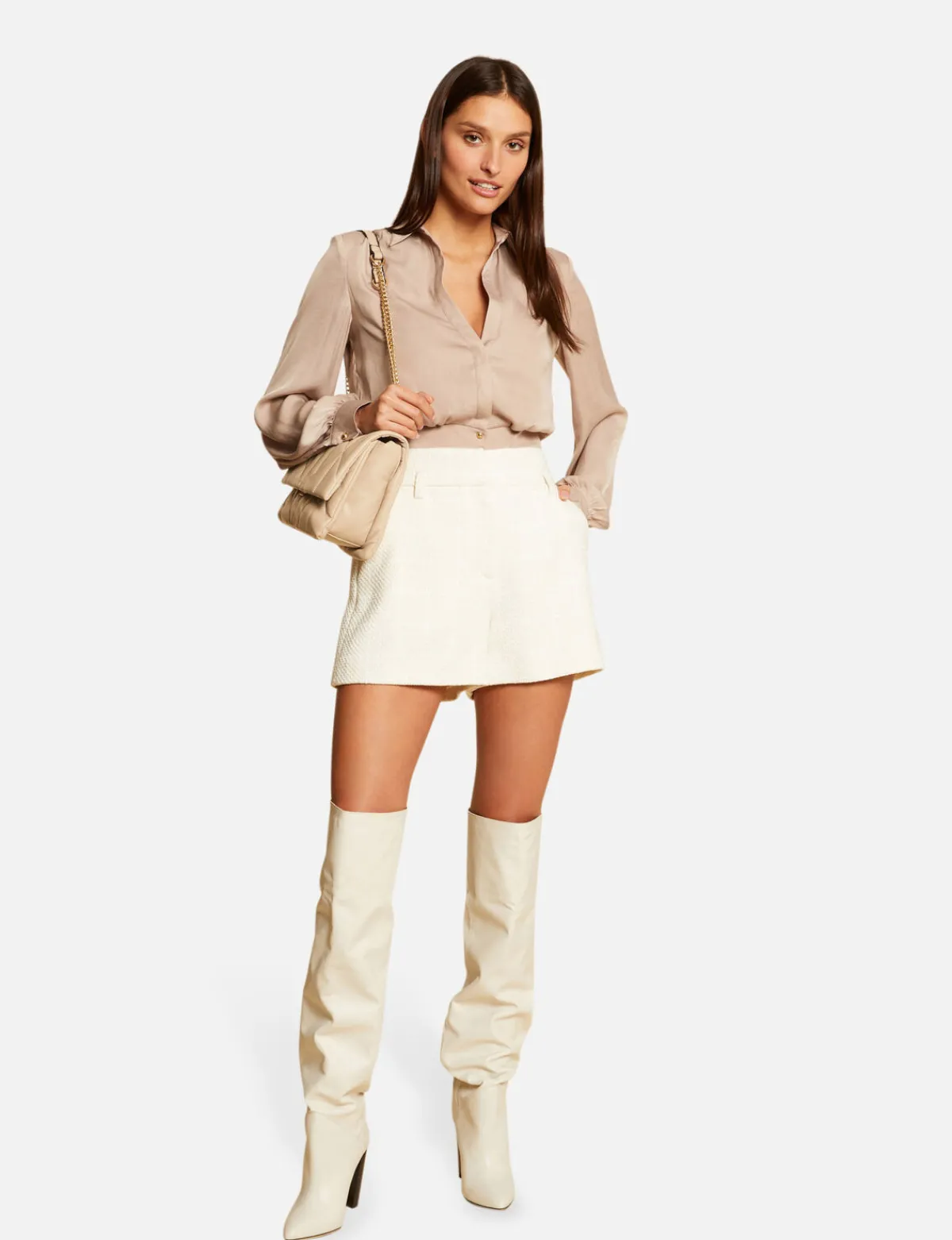 Chemises Et Blouses>Morgan Blouse Manches Longues Femme | Taupe