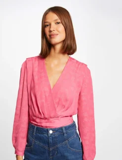 Chemises Et Blouses>Morgan Blouse Manches Longues Imprimee Femme | Fuchsia