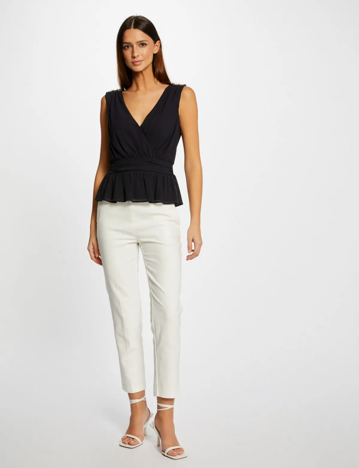 Chemises Et Blouses>Morgan Blouse Sans Manches Details Chaines Femme | Marine