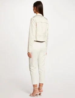 Vestes Et Blousons>Morgan Blouson Droit Aspect Suedine Ecru Moyen Femme | Ecru_Moyen