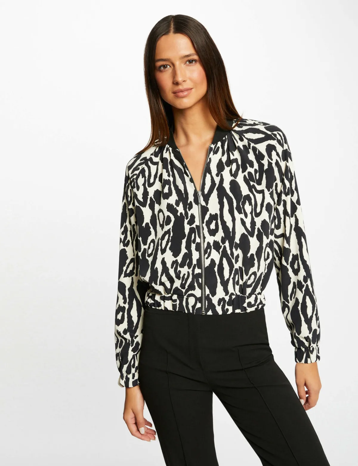 Vestes Et Blousons>Morgan Blouson Droit Imprime Animalier Femme | Multico