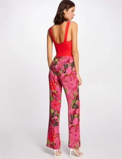 Tops Et T-Shirts>Morgan Body Bretelles Larges A Details Ajoures Femme | Rouge