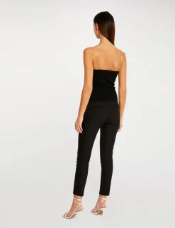 Pulls>Morgan Bustier Avec Bretelles Fantaisie Femme | Noir