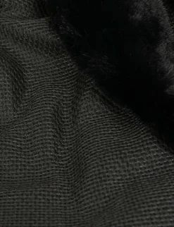 Gilets>Morgan Cape Avec Details Imitation Fourrure Femme | Noir