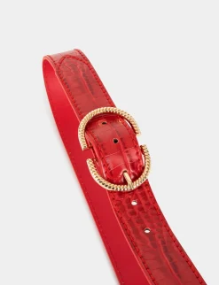 Ceintures>Morgan Ceinture Aspect Croco Femme | Rouge