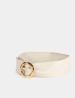 Ceintures>Morgan Ceinture Avec Boucle Ronde Femme | Beige