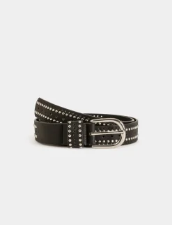 Ceintures>Morgan Ceinture Avec Clous Et Perforations Femme | Noir