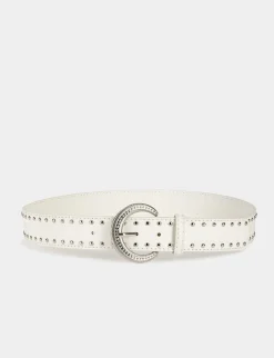 Ceintures>Morgan Ceinture Avec Clous Femme | Blanc
