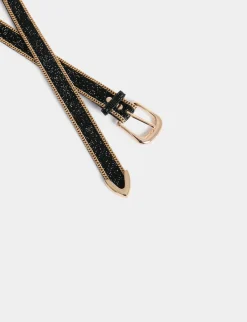 Ceintures>Morgan Ceinture Avec Details Chaines Et Strass Femme | Noir