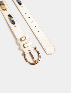 Ceintures>Morgan Ceinture Avec Foulard Et Aspect Croco Femme | Blanc