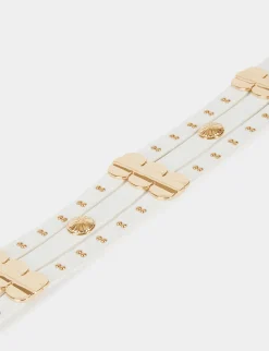 Ceintures>Morgan Ceinture Elastiquee Avec Clous Femme | Blanc