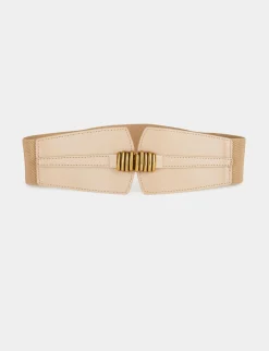 Ceintures>Morgan Ceinture Elastiquee Boucle A Anneaux Femme | Beige