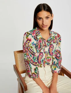Ensembles Et Tailleurs>Morgan Chemise Manches 3/4 Imprime Cachemire Femme | Multico