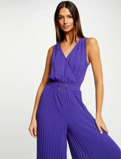 Combinaisons>Morgan Combinaison Ample A Jambes Plissees Violet Fonce Femme | Violet_Fonce