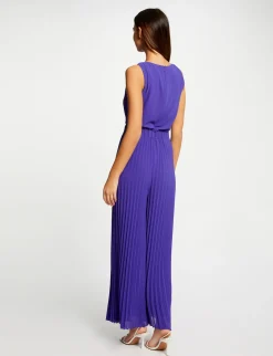 Combinaisons>Morgan Combinaison Ample A Jambes Plissees Violet Fonce Femme | Violet_Fonce