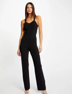 Robes>Morgan Combinaison Cintree En Tricot Femme | Noir