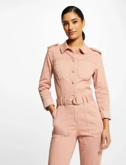 Combinaisons>Morgan Combinaison Droite Ceinturee Vieux Rose Femme | Vieux_Rose