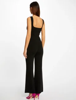 Robes>Morgan Combinaison En Tricot Large A Bretelles Femme | Noir