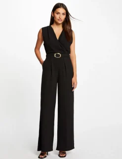 Combinaisons>Morgan Combinaison Jambe Large Detail Boucle Femme | Noir