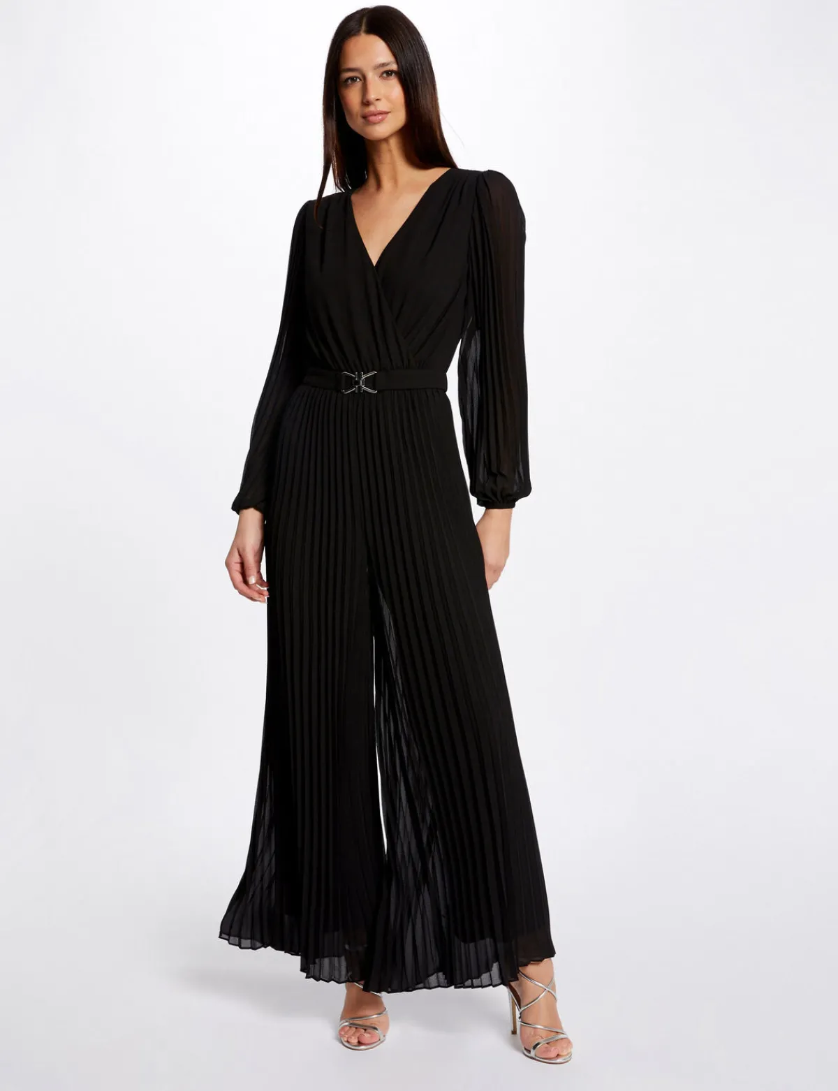 Combinaisons>Morgan Combinaison Jambes Larges Plissee Femme | Noir