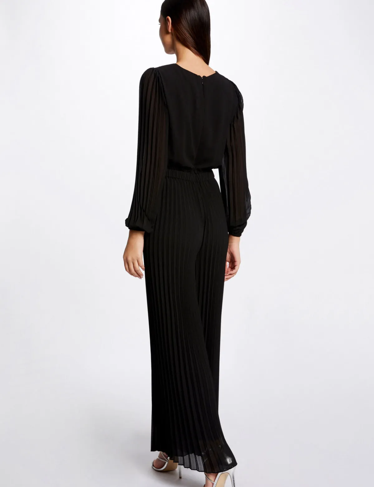 Combinaisons>Morgan Combinaison Jambes Larges Plissee Femme | Noir