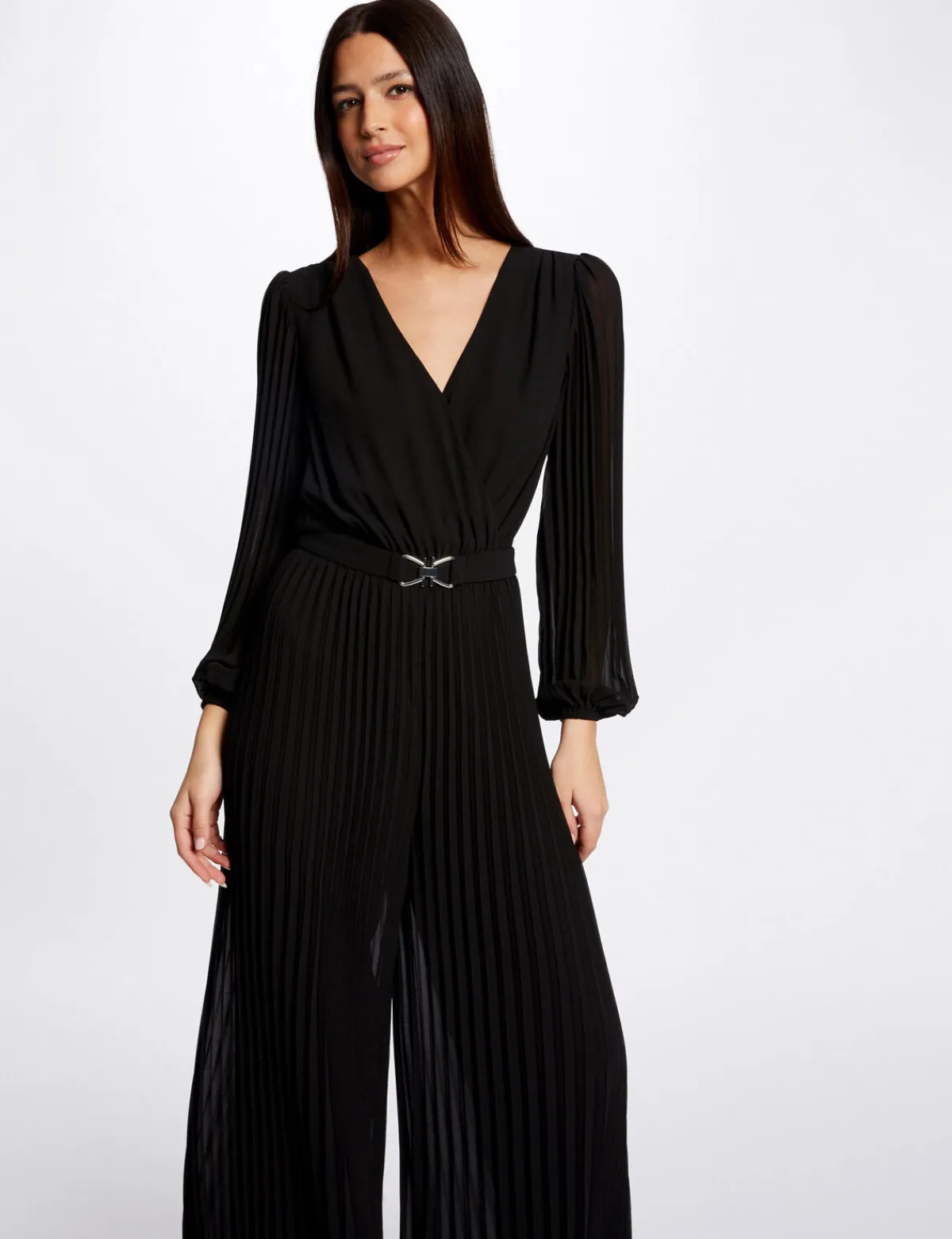 Combinaisons>Morgan Combinaison Jambes Larges Plissee Femme | Noir