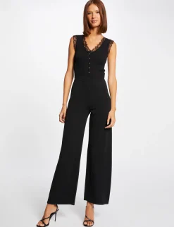 Combinaisons>Morgan Combinaison Large En Tricot Femme | Noir