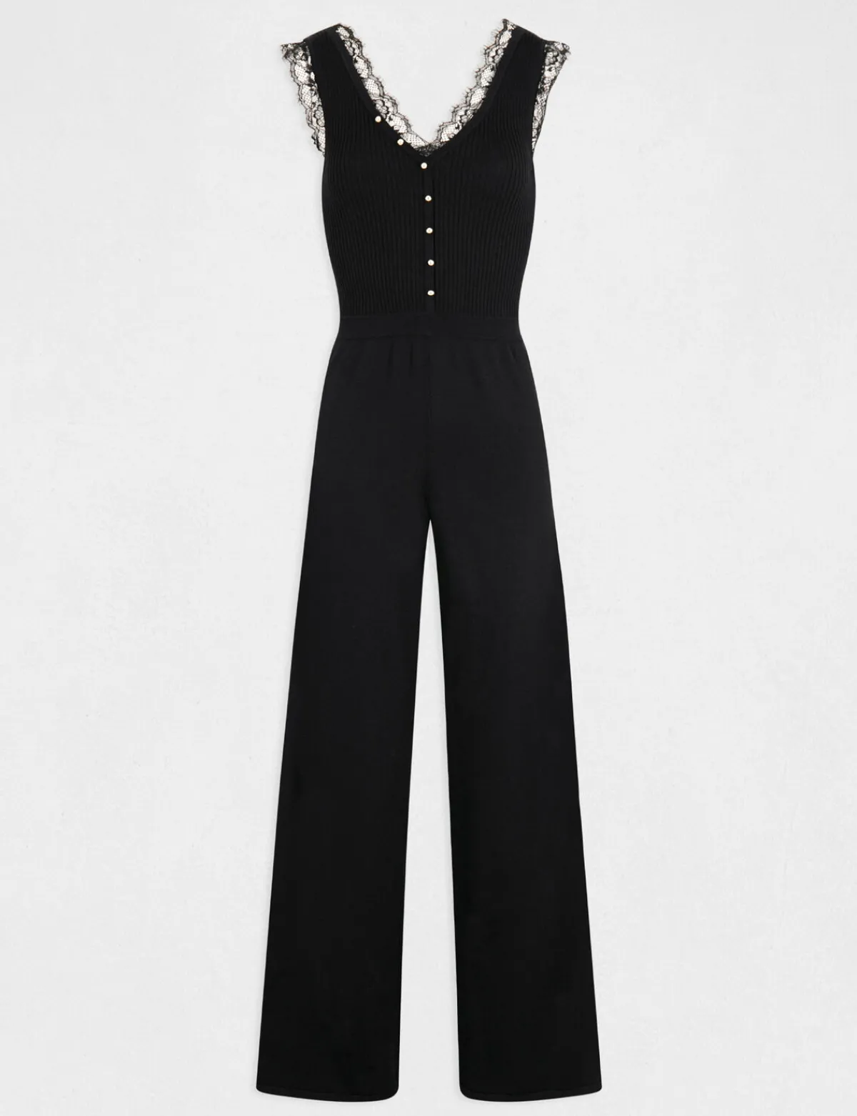 Combinaisons>Morgan Combinaison Large En Tricot Femme | Noir