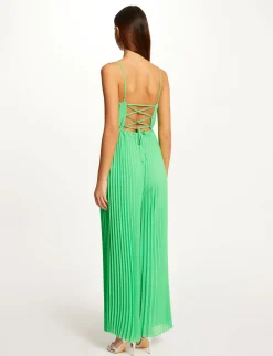 Combinaisons>Morgan Combinaison Large Plissee Avec Dos Nu Femme | Vert