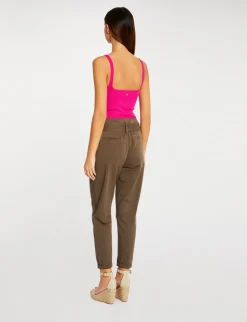 Tops Et T-Shirts>Morgan Debardeur Avec Bretelles A Ornements Rose Fonce Femme | Rose_Fonce