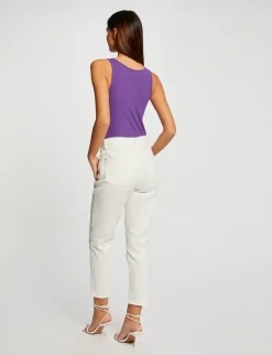 Tops Et T-Shirts>Morgan Debardeur Avec Bretelles A Ornements Violet Fonce Femme | Violet_Fonce