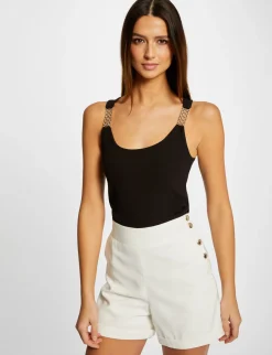 Tops Et T-Shirts>Morgan Debardeur Avec Bretelles A Ornements Femme | Noir