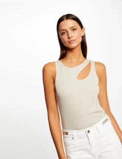 Tops Et T-Shirts>Morgan Debardeur Avec Ouverture Epaule Femme | Ivoire