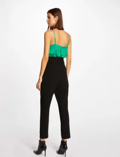Chemises Et Blouses>Morgan Debardeur Bretelles Fines Avec Boutons Vert Moyen Femme | Vert_Moyen