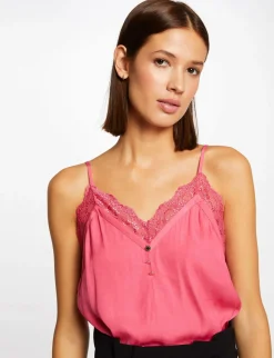 Chemises Et Blouses>Morgan Debardeur Bretelles Fines Avec Boutons Femme | Fuchsia
