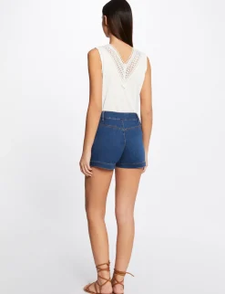 Tops Et T-Shirts>Morgan Debardeur Bretelles Larges Cotele Femme | Ecru