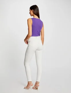 Tops Et T-Shirts>Morgan Debardeur Cotele Col A Details Bijoux Femme | Violet