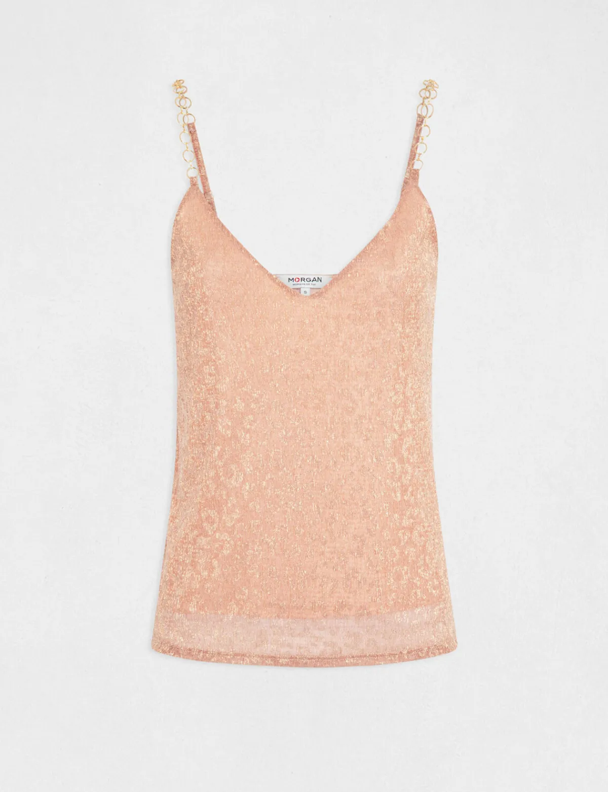 Tops Et T-Shirts>Morgan Debardeur Ornements Et Imprime Leopard Femme | Rose