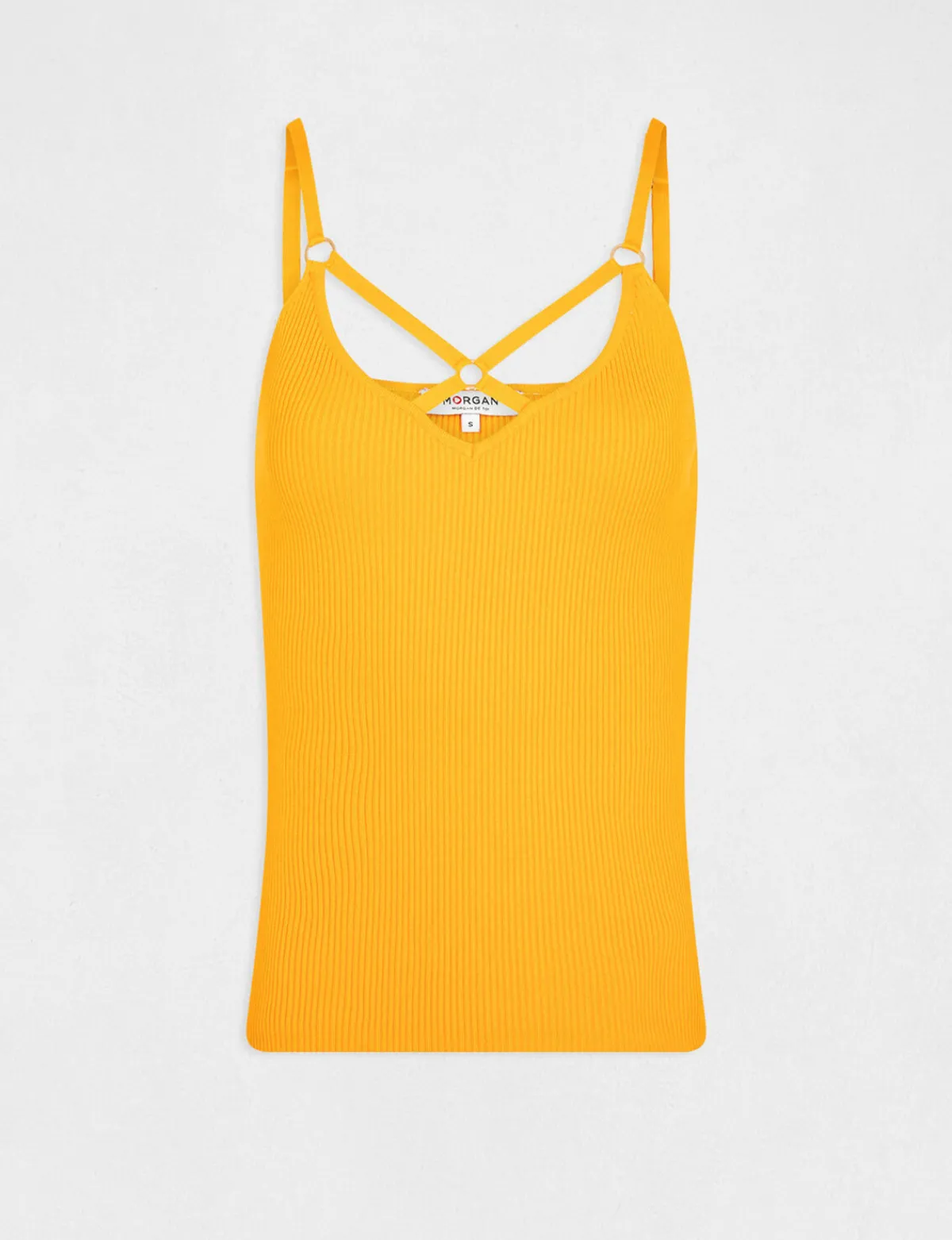Tops Et T-Shirts>Morgan Debardeur Pull A Bretelles Croisees Femme | Orange