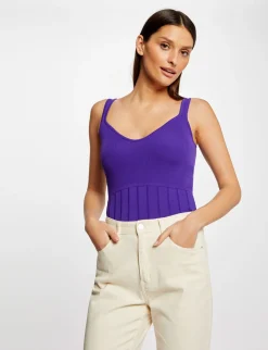Pulls>Morgan Debardeur Pull A Bretelles Femme | Violet