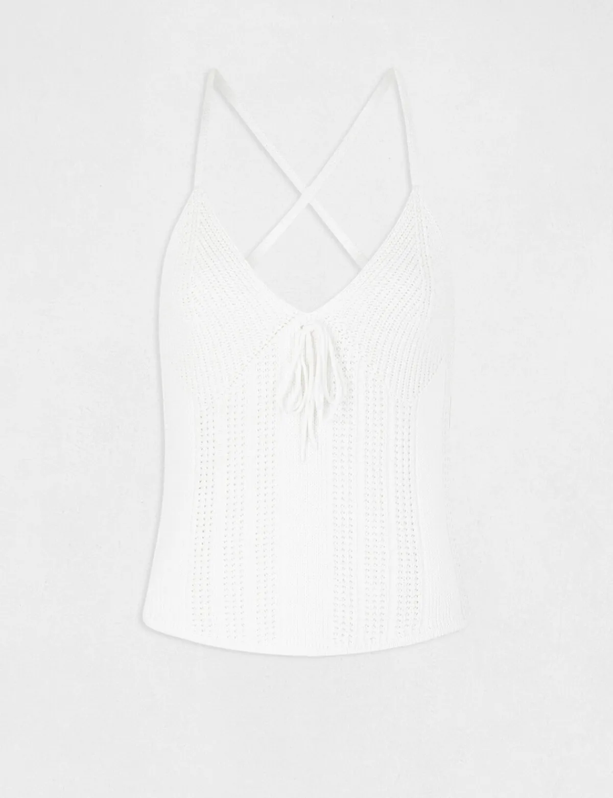 Tops Et T-Shirts>Morgan Debardeur Pull A Bretelles Croisees Femme | Ecru