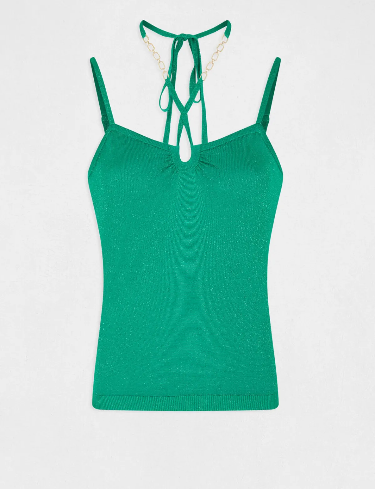 Tops Et T-Shirts>Morgan Debardeur Pull Avec Bretelles Croisees Femme | Vert