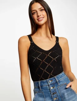 Tops Et T-Shirts>Morgan Debardeur Pull Avec Bretelles Femme | Noir
