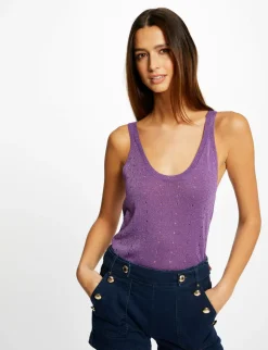 Tops Et T-Shirts>Morgan Debardeur Pull Avec Bretelles Violet Fonce Femme | Violet_Fonce