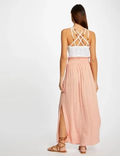 Tops Et T-Shirts>Morgan Debardeur Pull Avec Bretelles Croisees Femme | Ecru