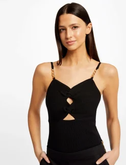 Tops Et T-Shirts>Morgan Debardeur Pull Avec Details Bijoux Femme | Noir