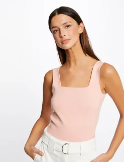 Tops Et T-Shirts>Morgan Debardeur Pull Bretelles Larges Rose Moyen Femme | Rose_Moyen